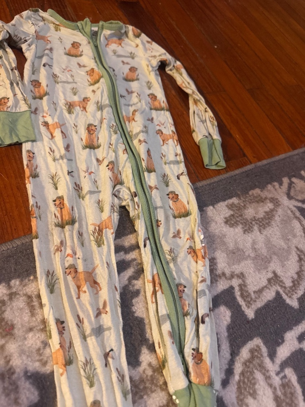 Golden retriever print bamboo Zippered Pajamas size 18-24 months free birdees